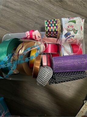 Assorted Holiday and Craft Ribbon Pack — Pink, Purple, Green, Gold, Silver